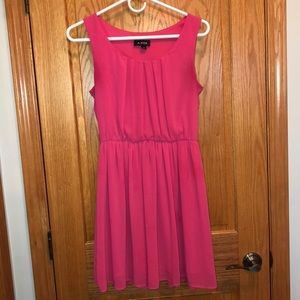 Pink polyester dress!